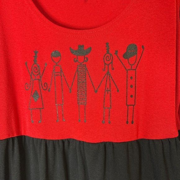 Vintage Red and Black Sleeveless Dress 10 - Picture 2 of 6